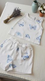 CONJUNTO CURTO INFANTIL  MENINA BORBOLETAS 
