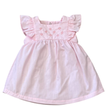 CONJUNTO BEBÊ VESTIDO+FAIXA  FLORES ROSA