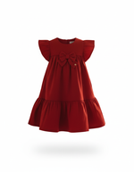 VESTIDO INFANTIL CLÁSSICO VERMELHO COM BABADOS