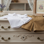 CONJUNTO INFANTIL MENINO CAMISA BRANCA E BERMUDA