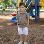 CONJUNTO CURTO  INFANTIL MENINO CAMISA XADREZ E BERMUDA BRANCAZ 