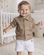 CONJUNTO BEBÊ MENINO  BODY CAMISA E BERMUDA