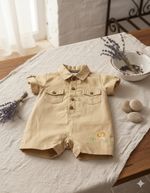 MACACAO CURTO BEBÊ MENINO LEÃOZINHO BORDADO