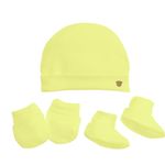 Kit Bebê touca/luva/meia Fio Egípicio 100% Algodão
