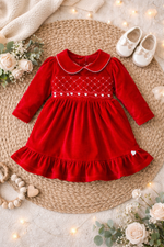Vestido Bebê Manga Longa Em Plush