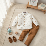 CONJUNTO INFANTIL MENINO CAMISA MANGA LONGA E CALÇA SARJA