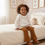 Conjunto Infantil Menina Bata Passarinhos Manga Longa E calça