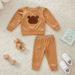 CONJUNTO INFANTIL MENINA BLUSA E CALÇA EM VELUDO 