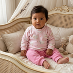 Pijama Conjunto Ovelhinhas Menina Microsoft Rosa Bebê
