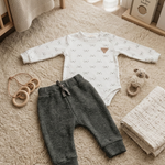 CONJUNTO BEBÊ MENINO COM BODY URSINHO POLAR E CALÇA GRAFITE