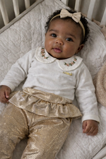 CONJUNTO BEBÊ MENINA BODY E CALÇA EM VELUDO GLOW 