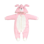 MACACÃO BEBÊ MENINA BICHINHO COELHINHO ROSA