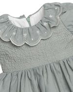 VESTIDO BEBÊ EM ALGODÃO COM GOLA BORDADA
