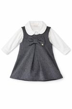 CONJUNTO BEBÊ MENINA BODY E VESTIDO EM VELUDO