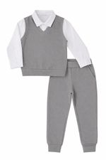 CONJUNTO INFANTIL MENINO ELEGANTE COM COLETE E CALÇA EM VELUDINHO