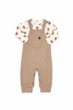 CCONJUNTO BEBÊ MENINO JARDINEIRA TRICÔ  E BODY ESTAMPADO