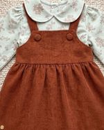 SALOPETE TERRACOTA COM BLUSA ESTAMPADA INFANTIL MENINA