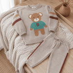 CONJUNTO INFANTIL MENINO EM TRICÔ URSINHO COM CALÇA