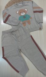 CONJUNTO INFANTIL MENINO EM TRICÔ URSINHO COM CALÇA