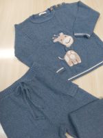 CONJUNTO INFANTIL TRICÔ BLUSA GIRAFINHA E CALÇA AZUL