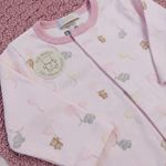 MACACÃO LONGO ESTAMPADO BICHINHOS COM BOTÃO MAGNÉTICO
