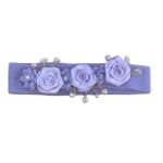 FAIXA DE CABELO BEBÊ COM FLORES EM CETIM E PÉROLAS