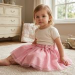 SAIA TUTU COM GLITTER BRILHANTE INFANTIL