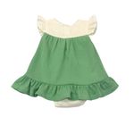 BODY BEBÊ COM VESTIDO SOBREPOSTO BORDADO FLORES
