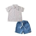 CONJUNTO BEBÊ MENINO CAMISA E BERMUDA JEANS