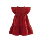 VESTIDO INFANTIL CLÁSSICO VERMELHO COM BABADOS