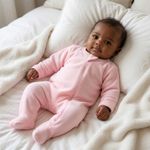 MACACÃO SOFT COM ZÍPER ROSA BEBÊ