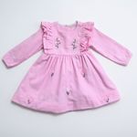 VESTIDO BEBÊ MANGA LONGA  ENCANTO ROSA 