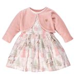 VESTIDO INFANTIL COM BOLERINHO EM PULSH ESTAMPA URSINHA
