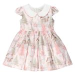 VESTIDO INFANTIL COM BOLERINHO EM PULSH ESTAMPA URSINHA