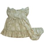 VESTIDO INFANTIL FOLHAGEM VERDE COM CALCINHA