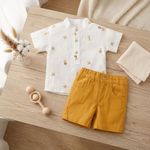 CONJUNTO CURTO INFANTIL MENINO BATA E BERMUDA  SAFARI CHIC