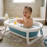 BANHEIRA DOBRÁVEL AZUL BUBA 26 LITROS PRÁTICA E COMPACTA