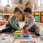 BRINQUEDO EDUCATIVO QUEBRA-CABEÇA DE ENCAIXE TRANSPORTES, CORES E FORMAS