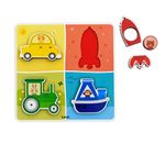 BRINQUEDO EDUCATIVO QUEBRA-CABEÇA DE ENCAIXE TRANSPORTES, CORES E FORMAS