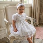 VESTIDO INFANTIL CELEBRAR KATE COM BORDADO FLORAL E TAPA-FRALDA