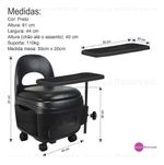 CADEIRA DIVA PRETA P/MANICURE