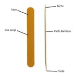 Kit Lixa Unha E Palito Bamboo Ponta Ponta Manicure - 100 und