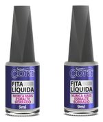 2 Fitas Líquidas C/ Pincel Flocado Cora 9ml