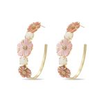 Brinco Flor Rosa Detalhes em Zircônia