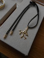 Colar Cordão Coral Dourado