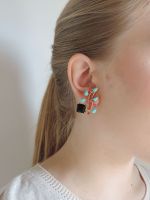 Brinco Onix com Turquesa