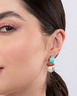 Brinco Gota Turquesa e Pérola
