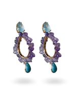 Brinco Gota Argola com Pedras