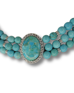 Colar Choker Turquesa Prata 925