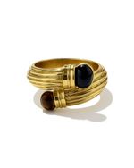 Bracelete Dourado Detalhes Marrom